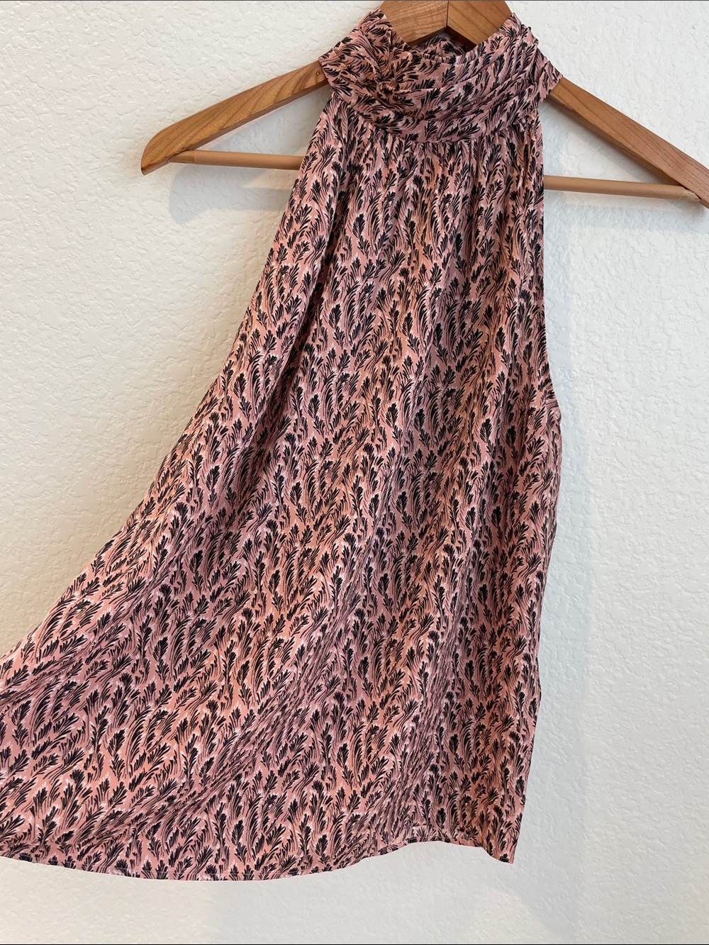 Joie Pink and Black Printed Halter Blouse • XS